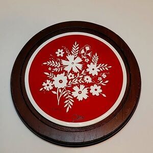 Vintage 1981 HIMARK SALTERA Wood and Ceramic Trivet/ Hot Plate